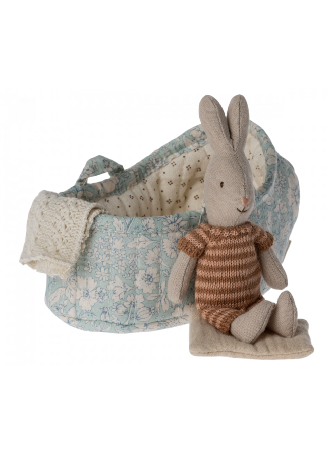 Rabbit in Carry Cot - Maroon (Micro)