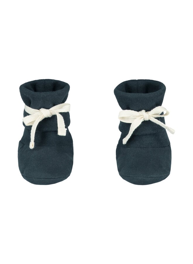 Gray Label | Baby Ribbed Booties GOTS - Blue Grey