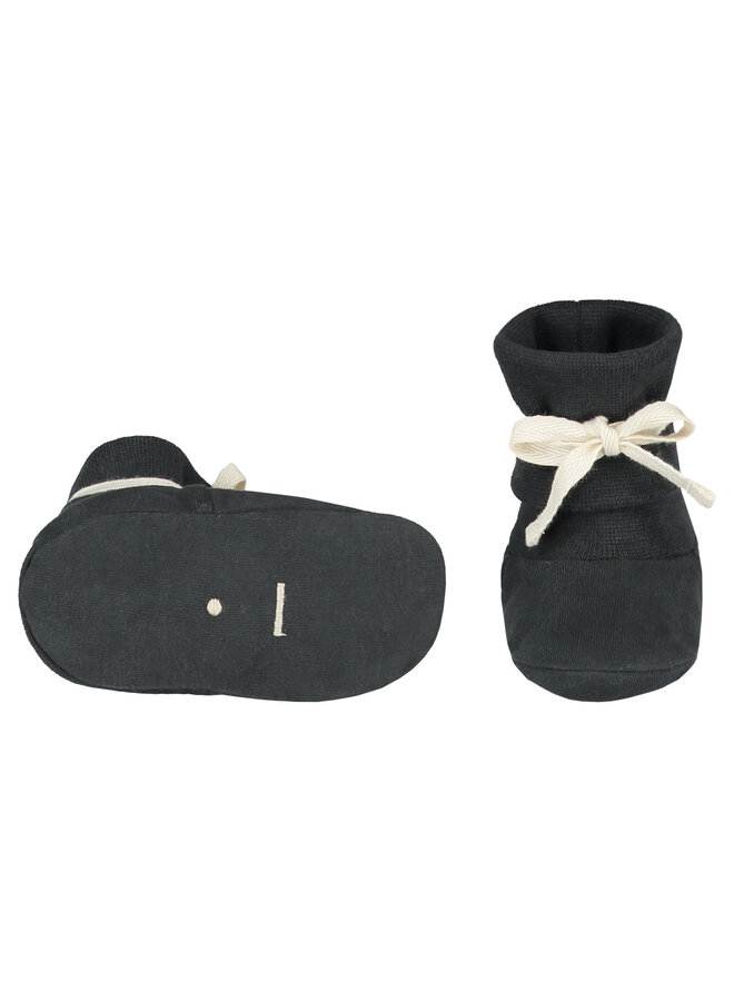 Gray Label | Baby Ribbed Booties GOTS - Nearly Black