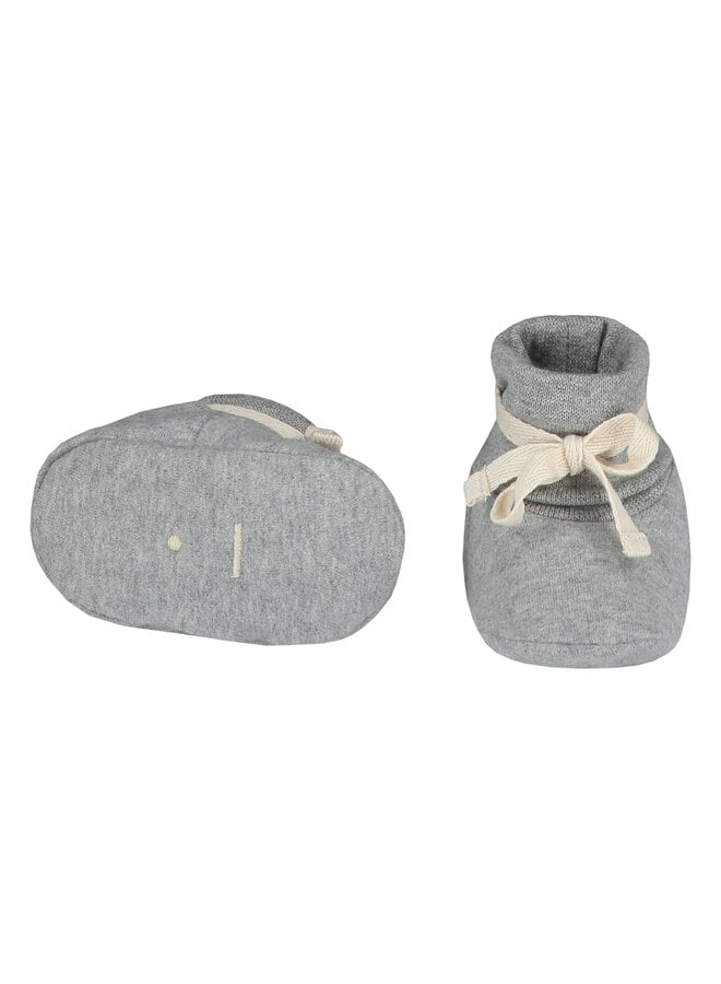Gray Label | Baby Ribbed Booties GOTS - Grey Melange