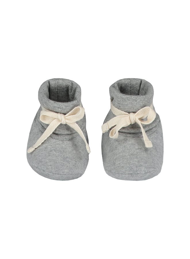 Gray Label | Baby Ribbed Booties GOTS - Grey Melange