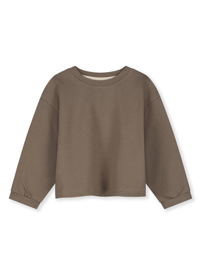 Cropped Sweatshirt GOTS - Brownie