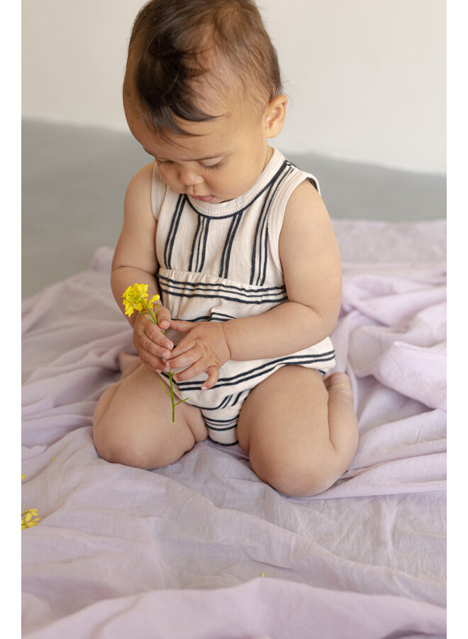 Textured Stripes Bubble Onesie - Shell