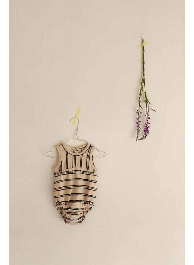 Textured Stripes Bubble Onesie - Shell
