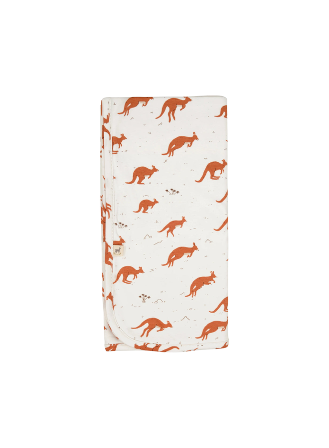 Kangaroo Mob Reversible Blanket - Ivory