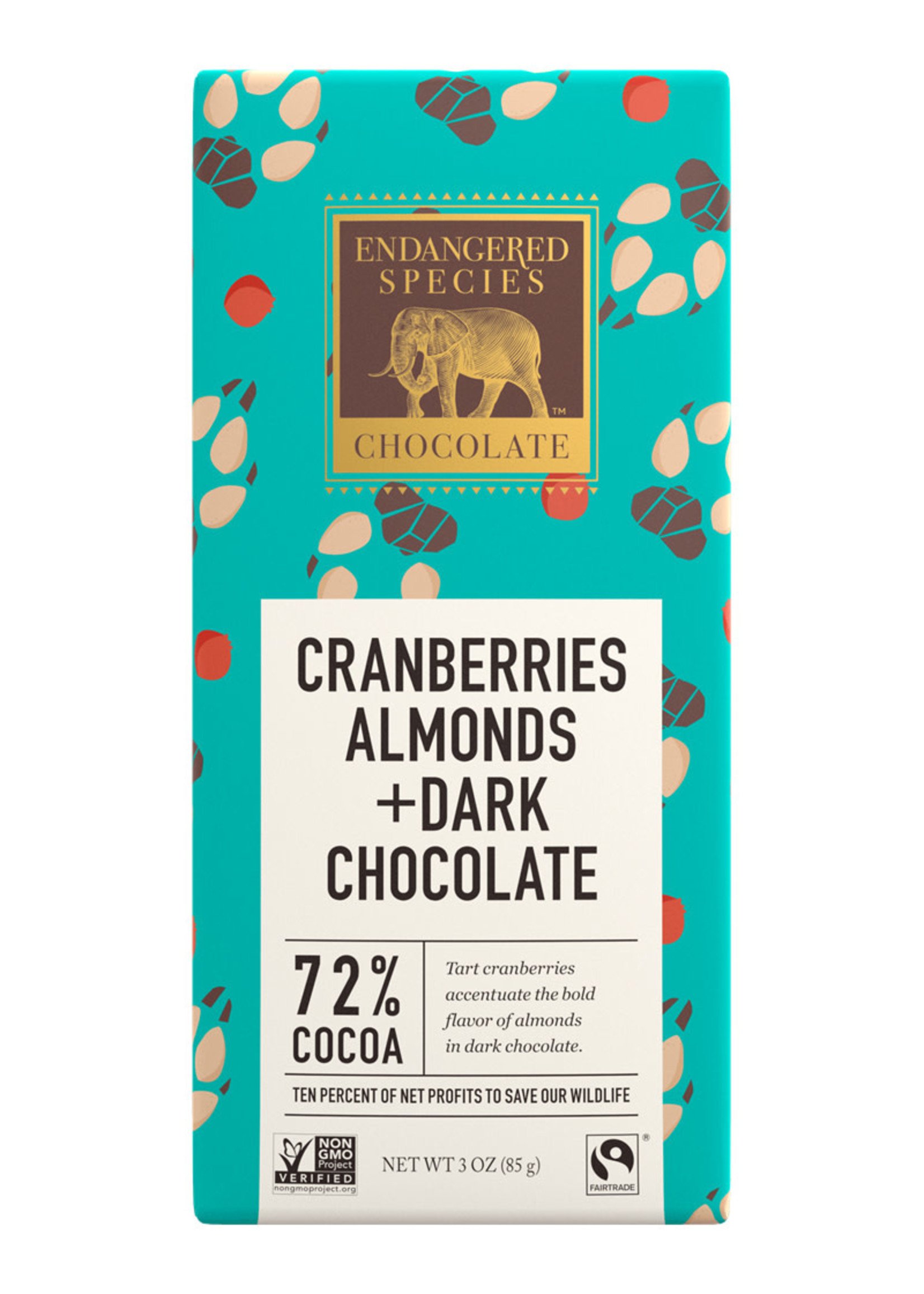 Endangered Species Endangered Species - Dark Chocolate Bar, Wolf Cranberries & Almonds