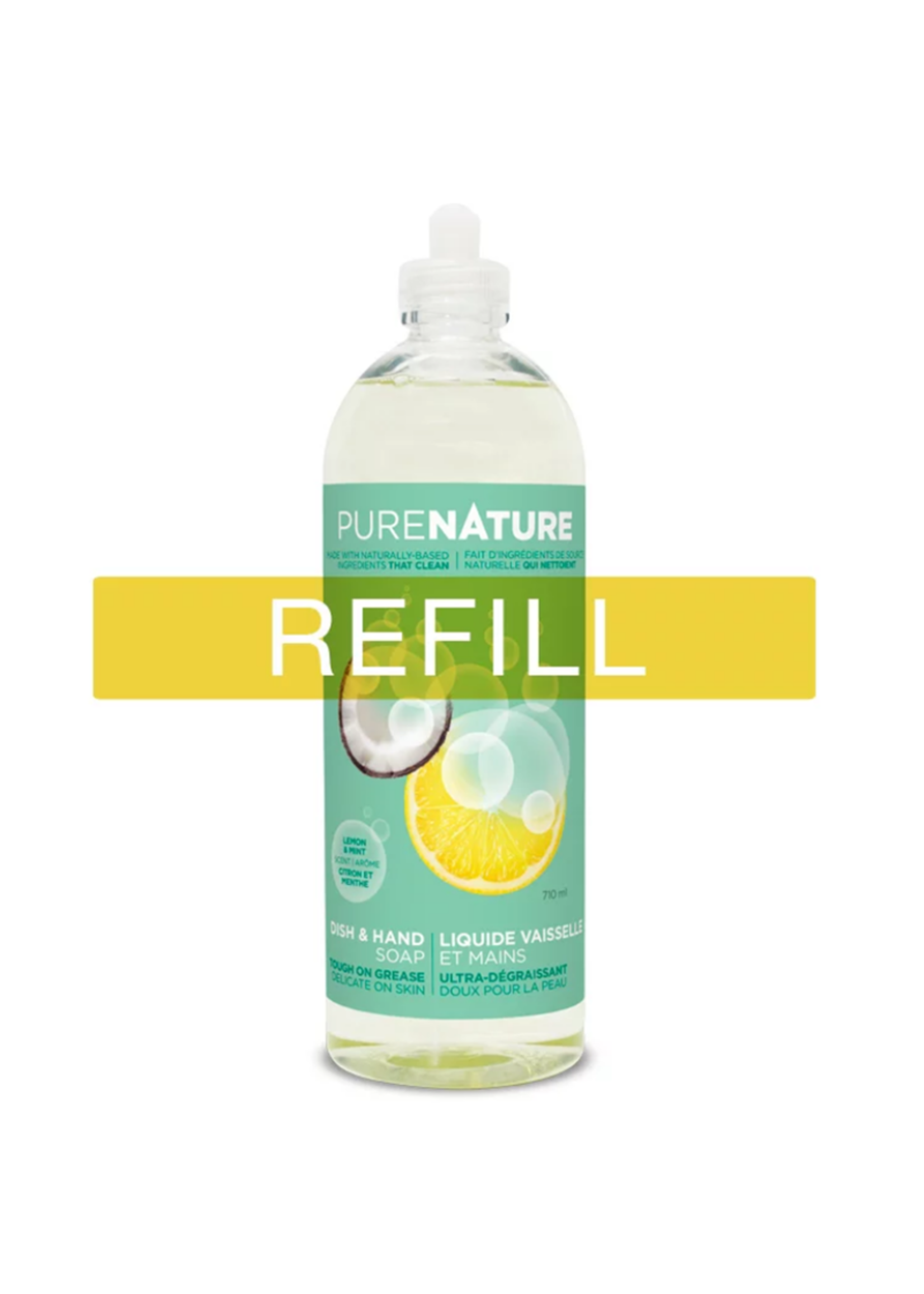 Purenature Purenature - Dish & Hand Liquid, Lemon & Mint - REFILL