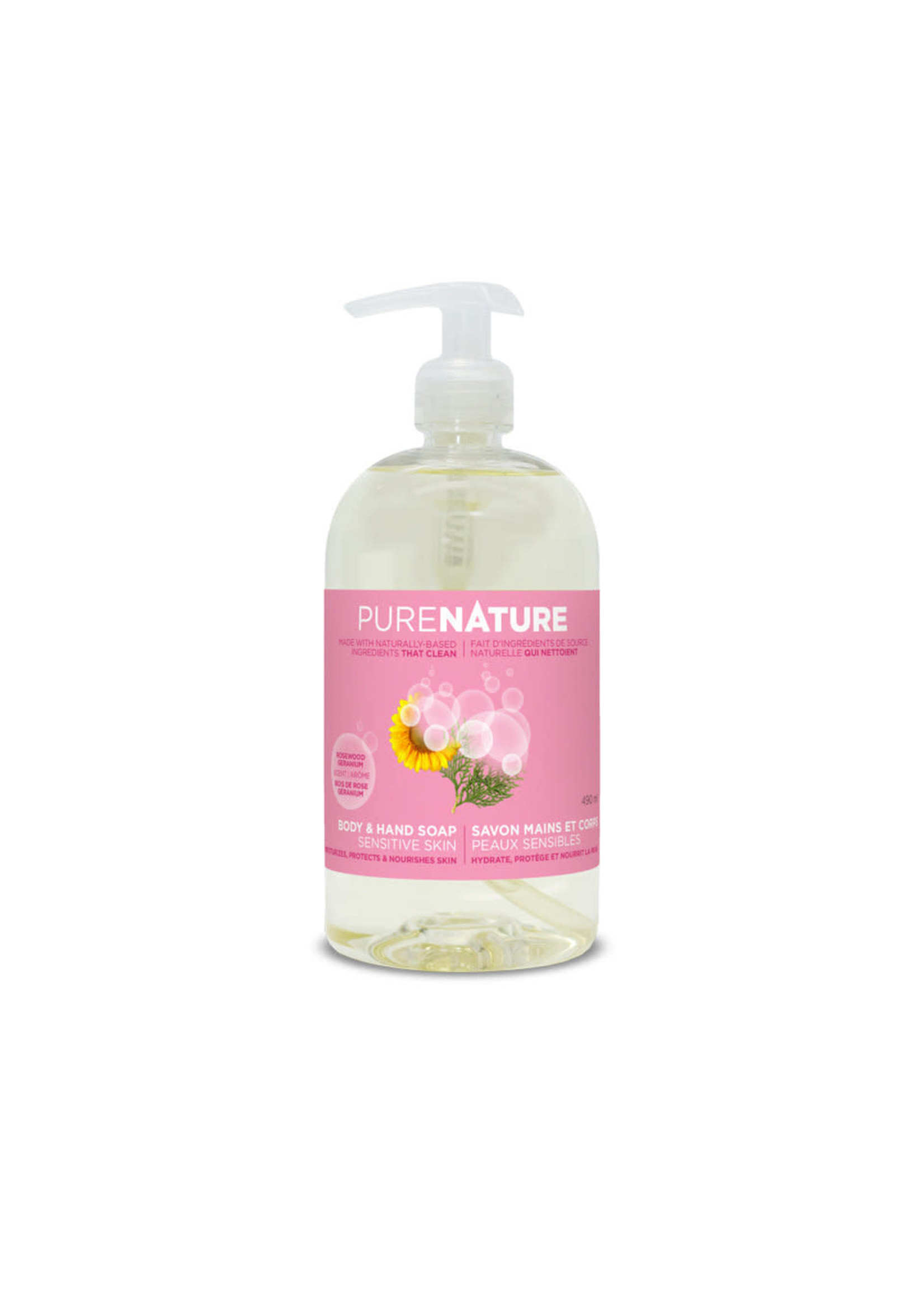 Purenature Purenature - Moisturizing Hands & Body Soap, Rosewood Sensitive Skin (490ml)