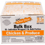 OC Raw OC Raw Frozen Patties Chicken & Produce Bulk 18lb