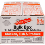 OC Raw OC Raw Frozen Patties Chicken, Fish & Produce Bulk 18lb