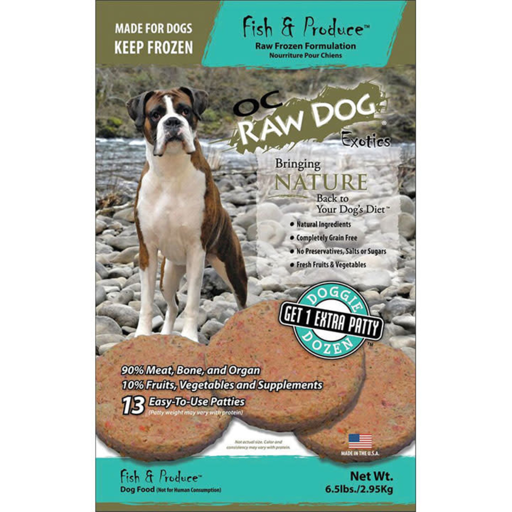 OC Raw OC Raw Frozen Patties Fish & Produce 6lb