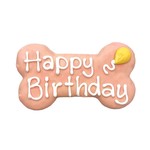 Bakery Birthday Bone w/Paw Pink 6”