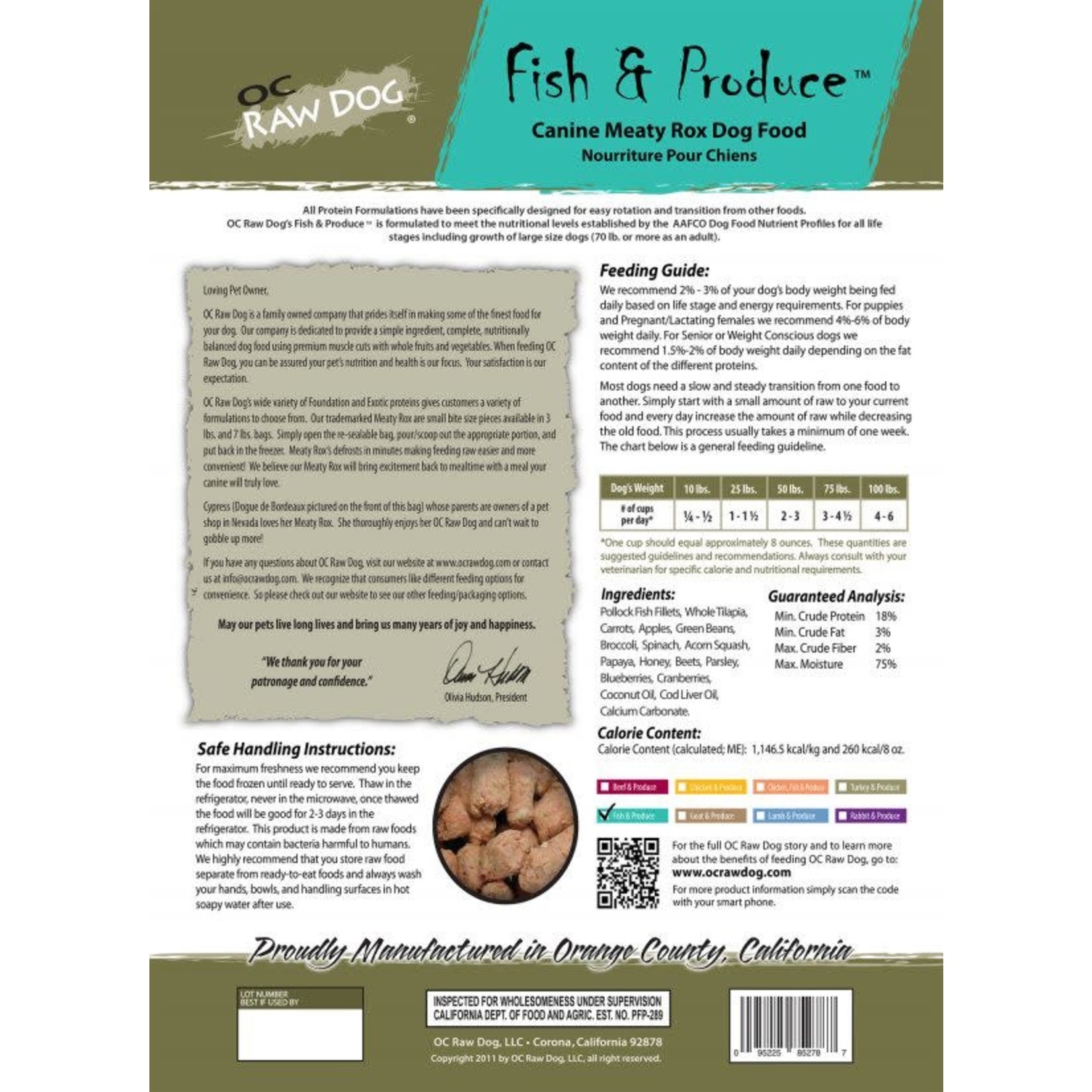 OC Raw OC Raw Frozen Patties Fish & Produce 6lb