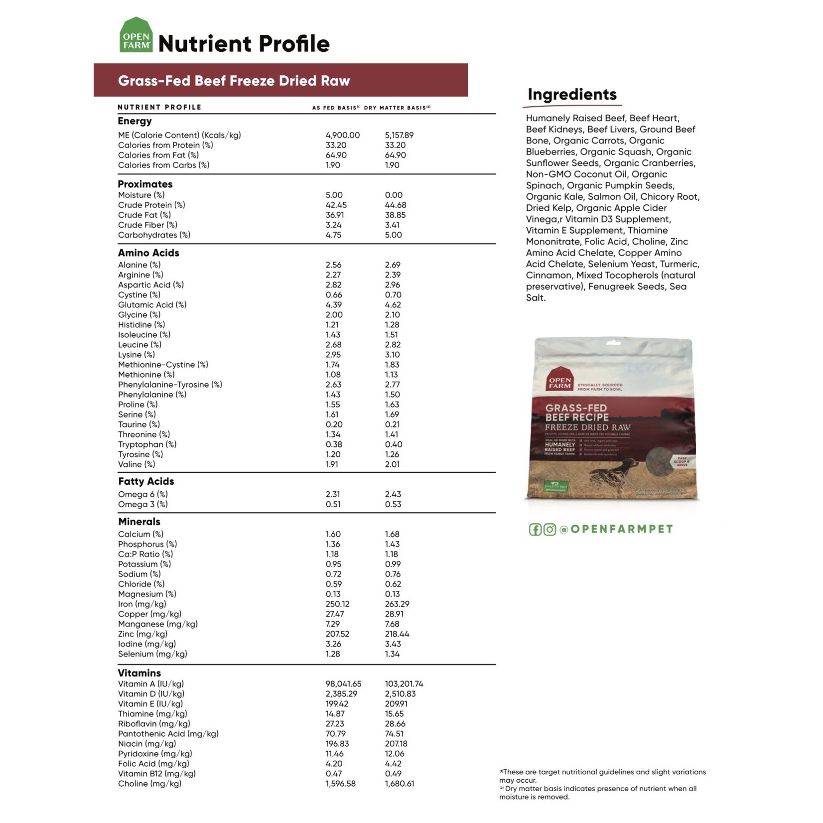 Open Farm Open Farm Dog FD Raw Beef 13.5oz