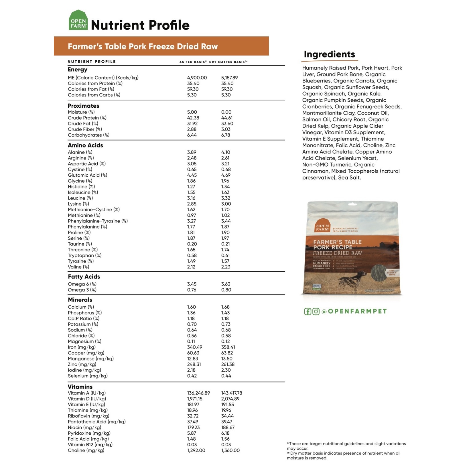 Open Farm Open Farm Dog FD Raw Pork 13.5oz