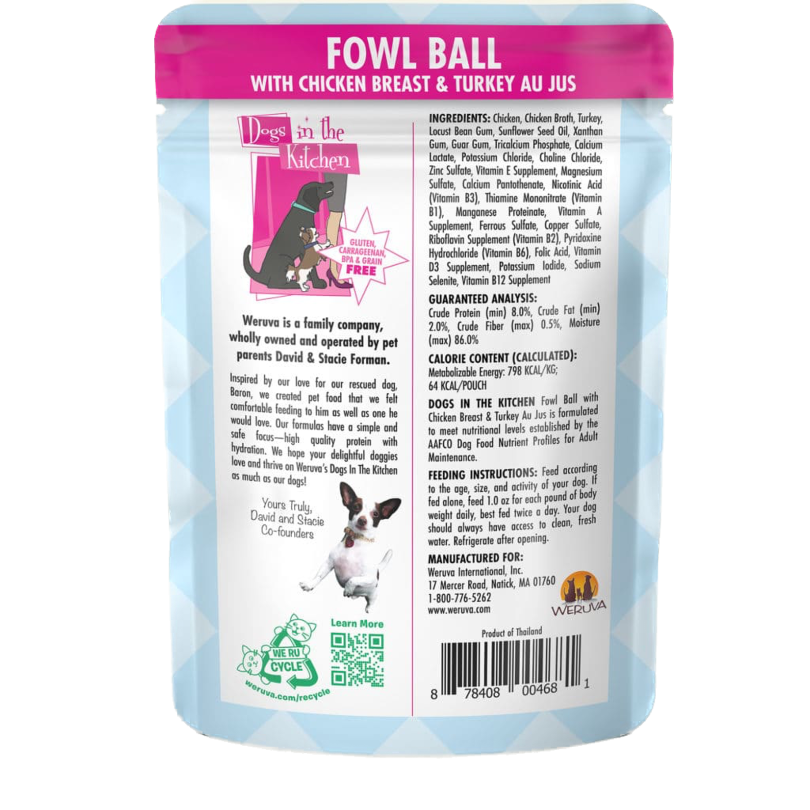 Weruva Dogs in the Kitchen Pouch Fowl Ball 2.8oz