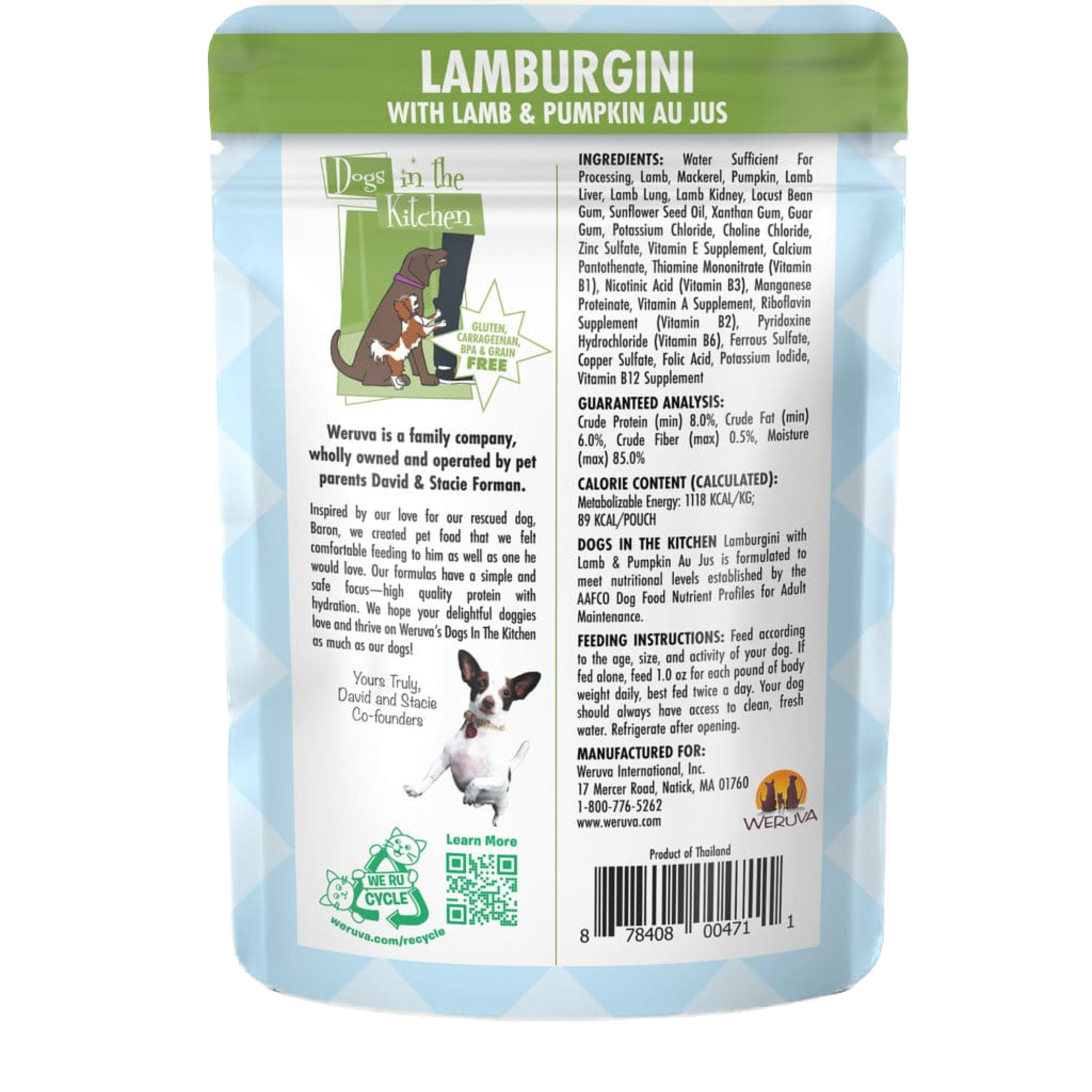 Weruva Dogs In The Kitchen Pouch Lamburgini 2.8oz