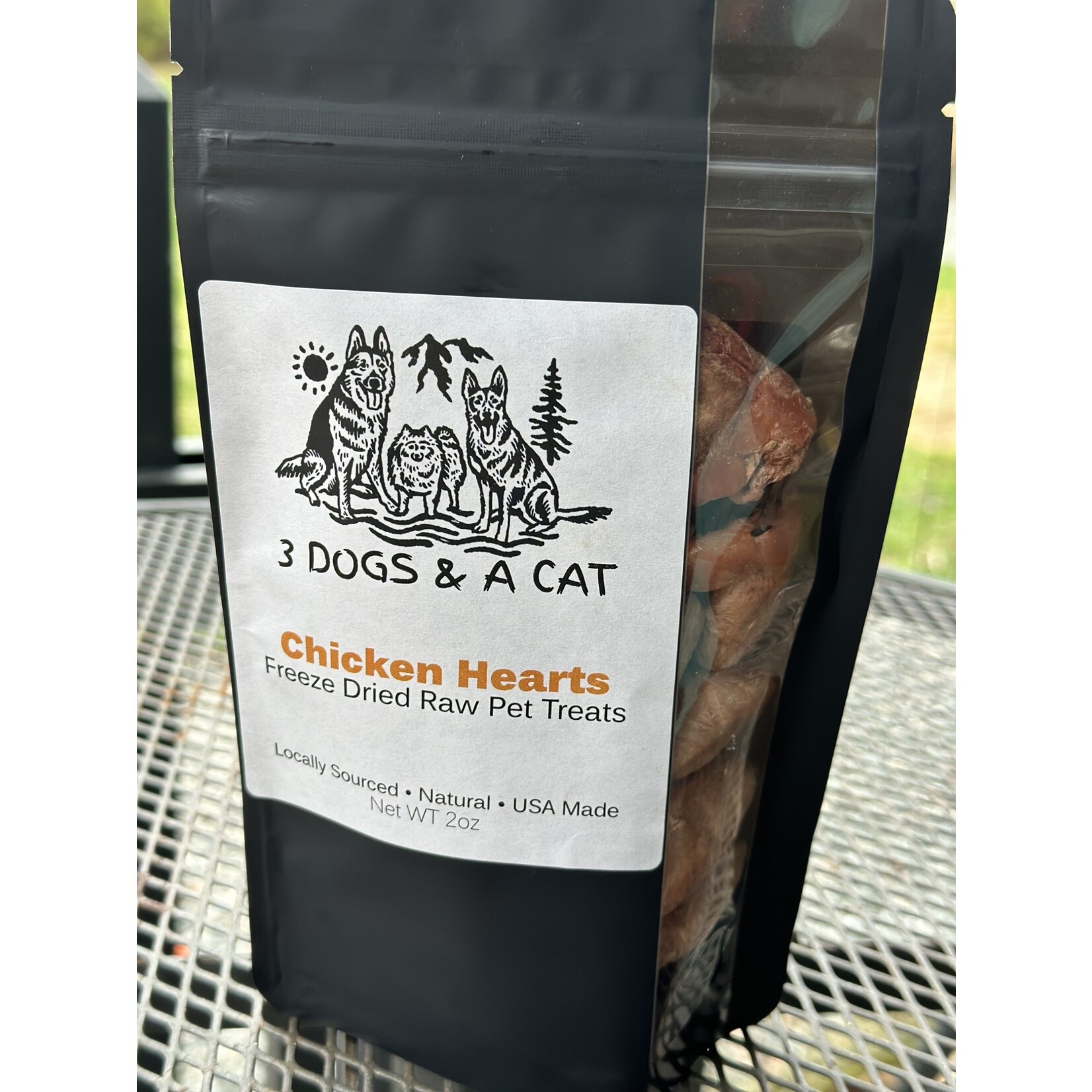 3 Dogs & A Cat 3 Dogs & A Cat Chicken Hearts 2oz