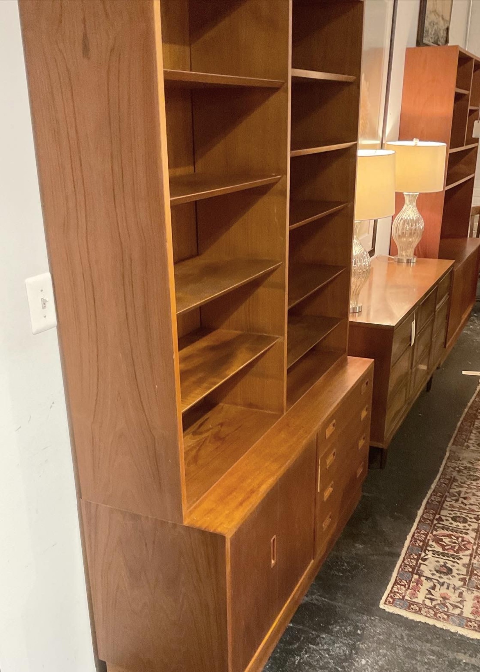 GOODWOOD Danish Modern Bookcase over Drawers