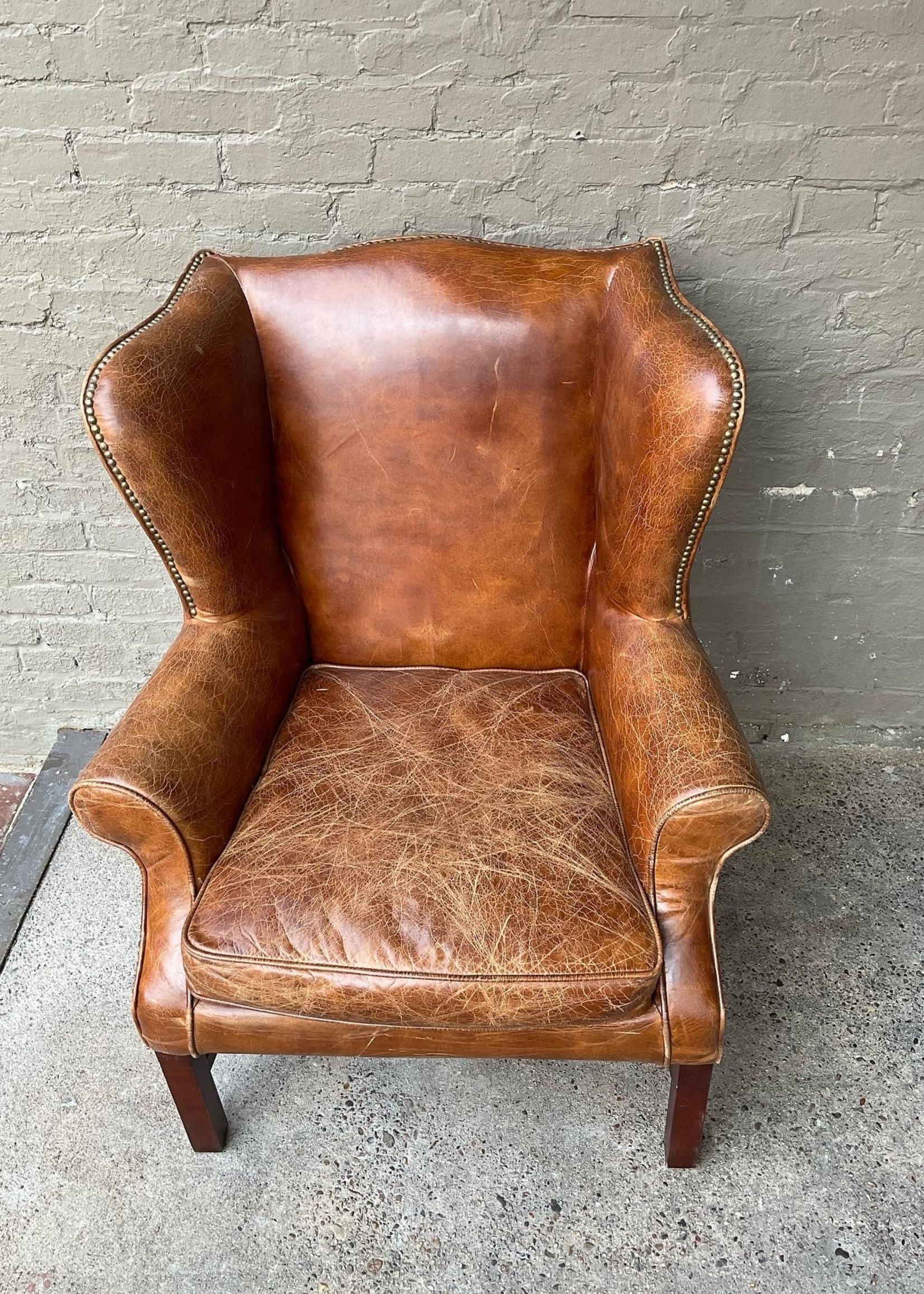 leather wingback chair next