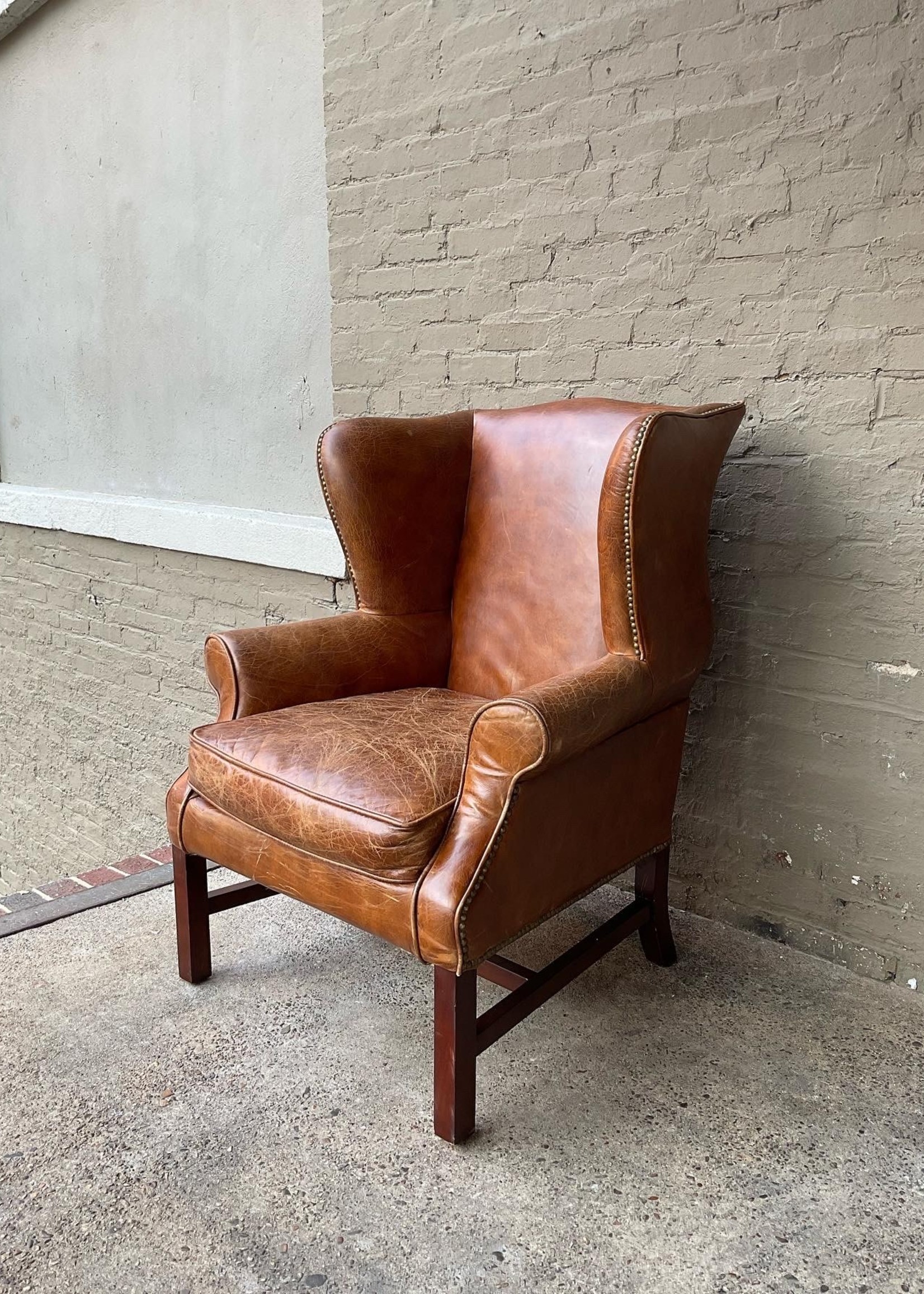 leather wingback chair next