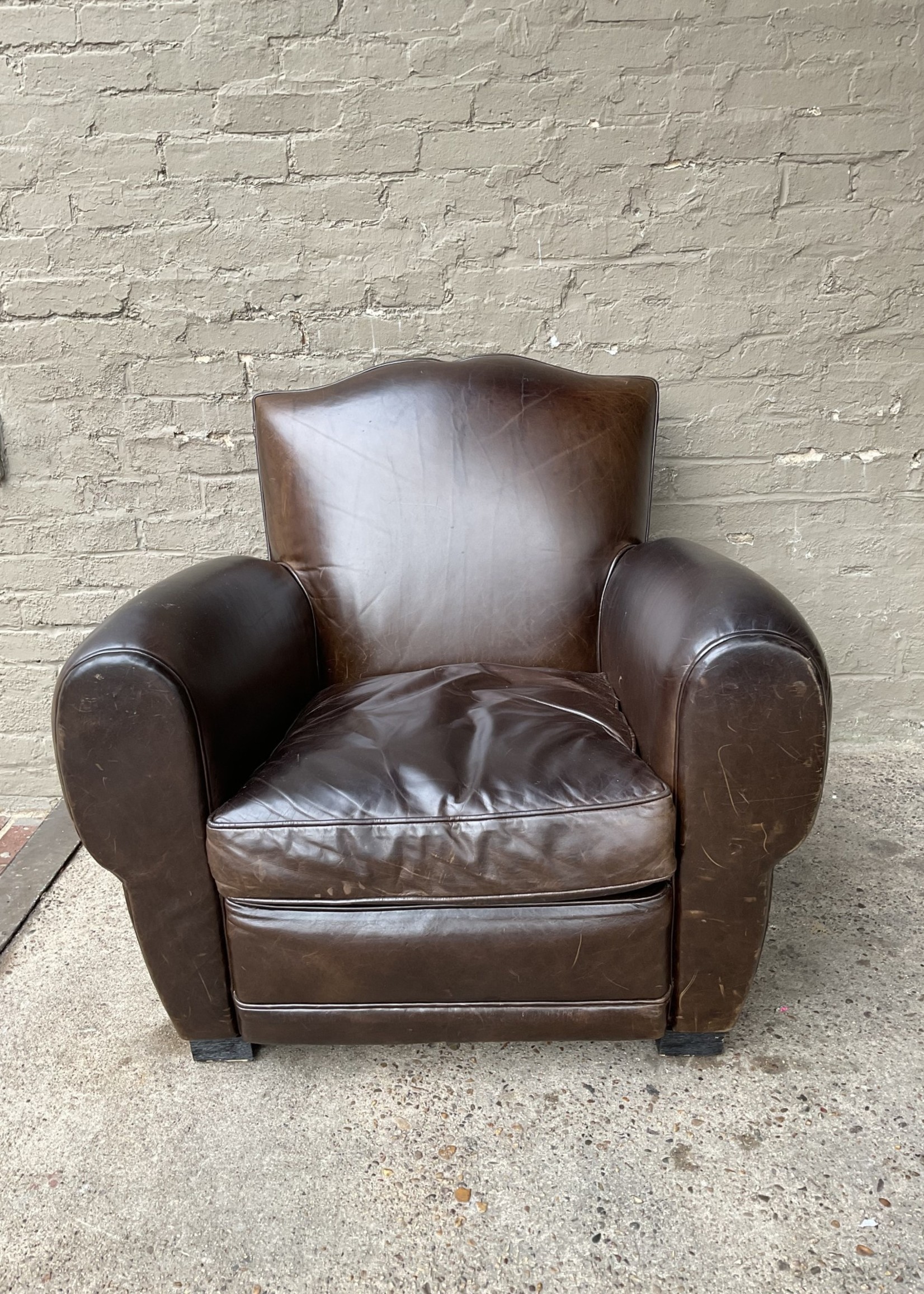 GOODWOOD RH Leather Deco-Style Chair