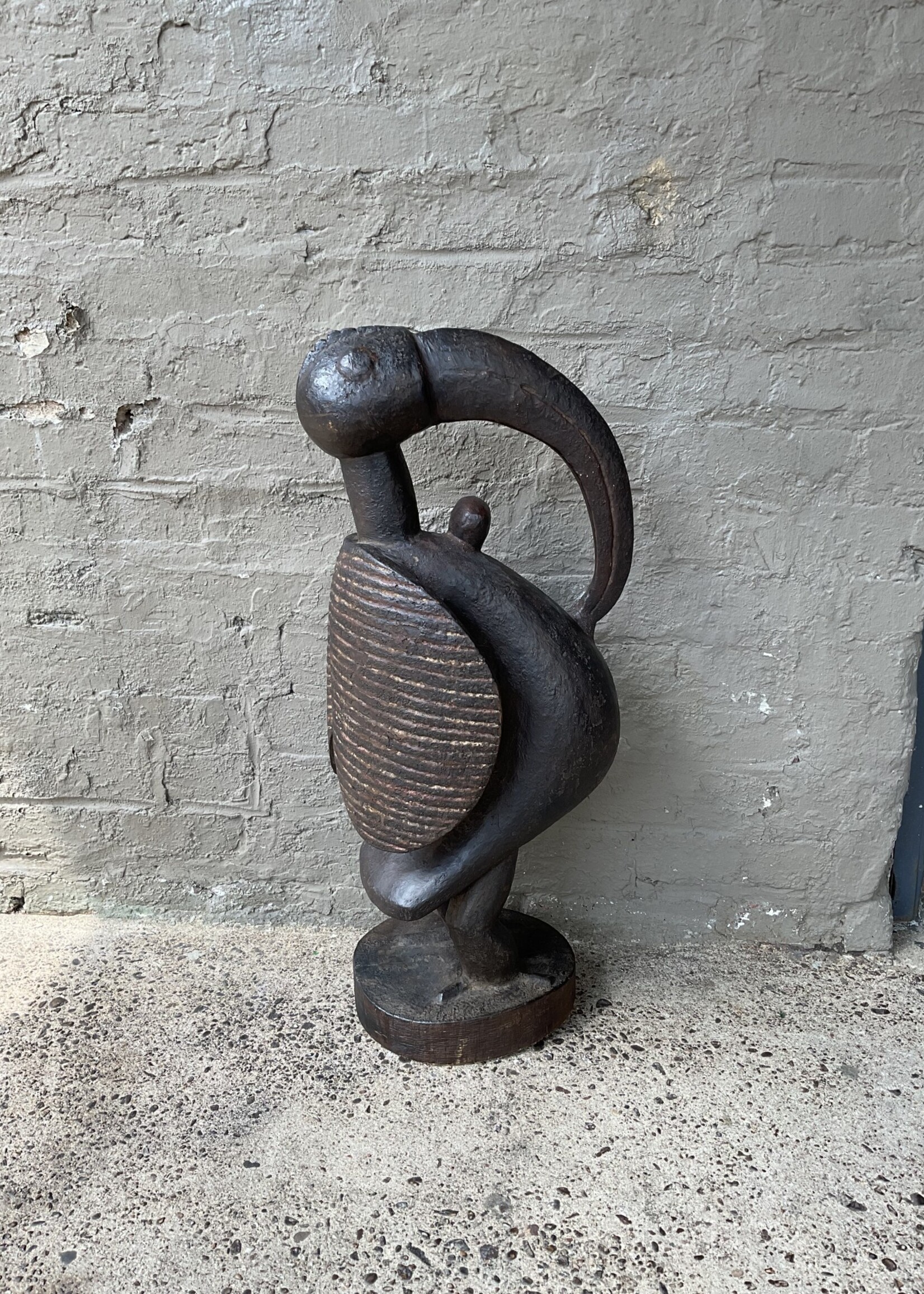 GOODWOOD Large Senufo Senefu Carved Wood African Tribal Art Bird Figurine Statue