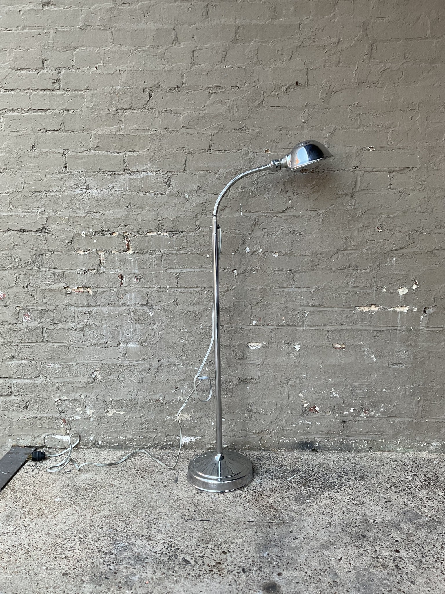 Industrial Chrome Floor Lamp