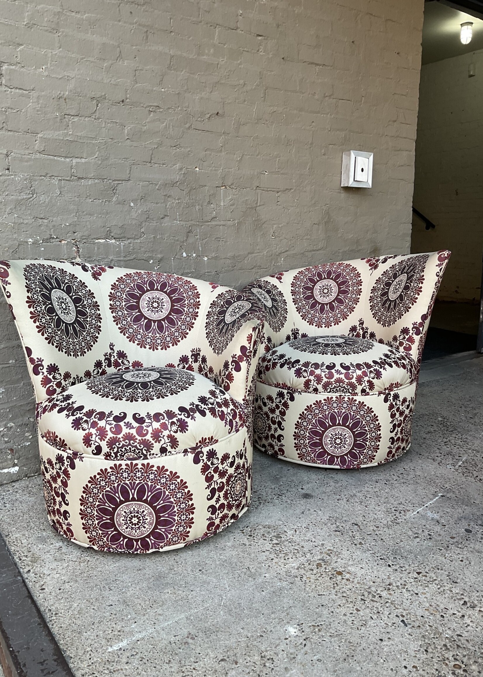 Pair of Art Deco Style Swivel Chairs GoodWood