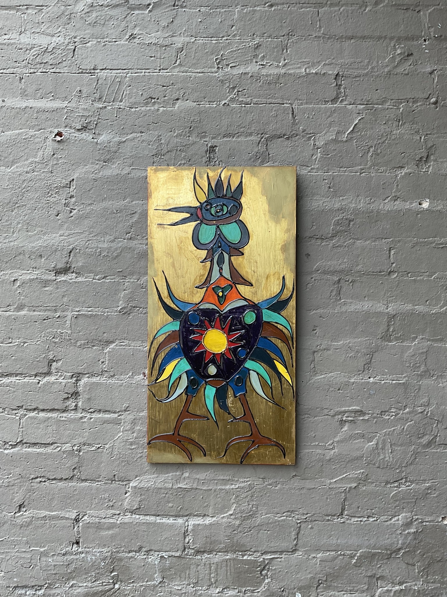 MCM Rooster, Acrylic on Board