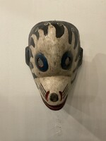 GOODWOOD Vintage South American Hand Carved and Painted Wall Mask