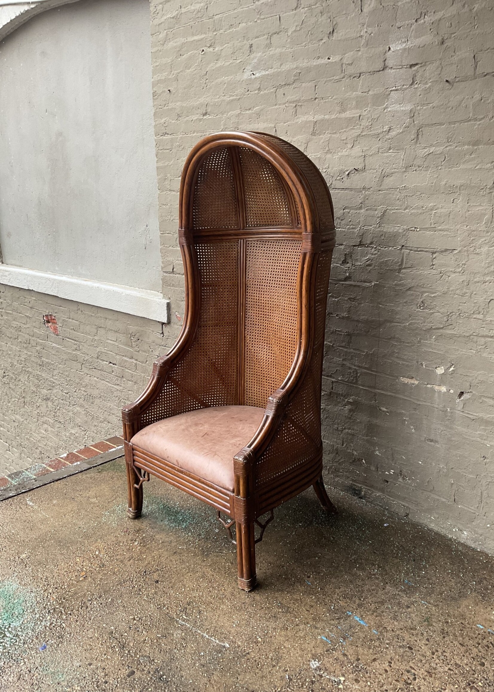 GOODWOOD Vintage Cane & Leather Chair