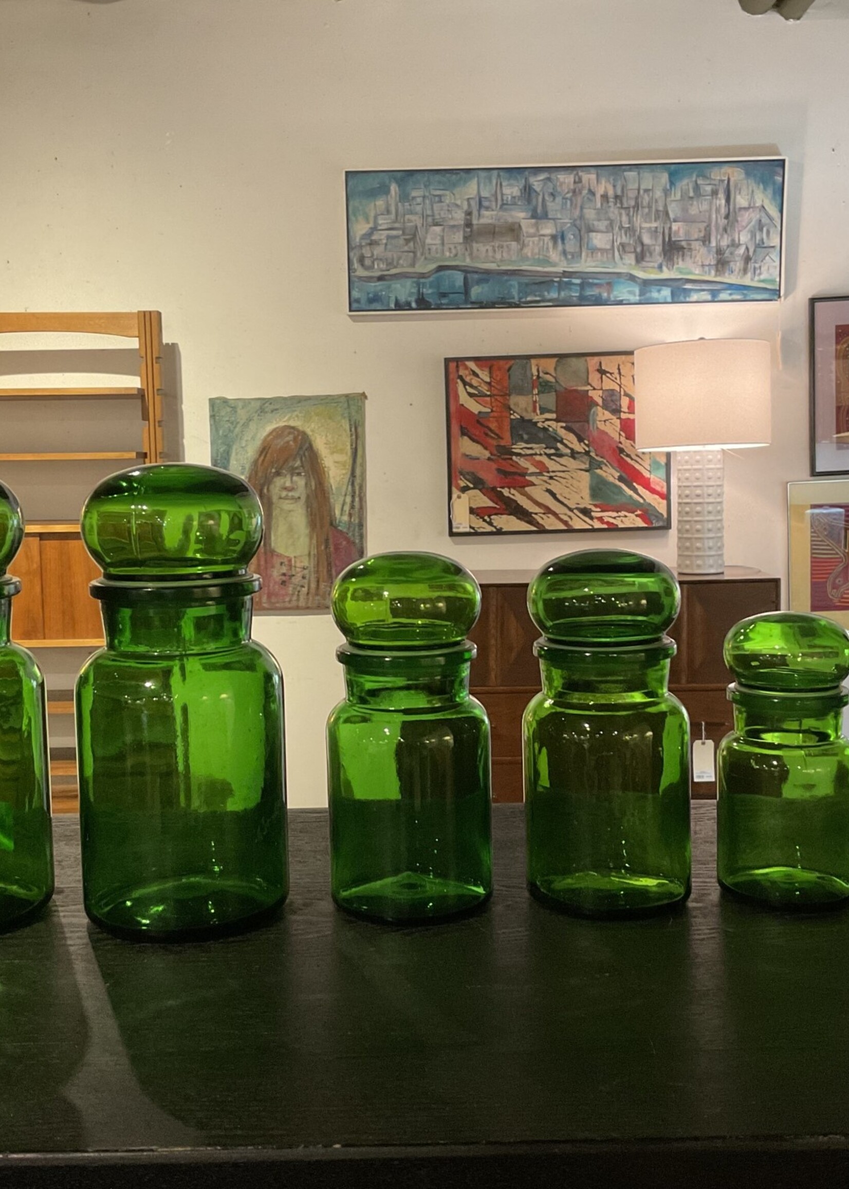 GOODWOOD Set of 6 Green Apothecary Bottles