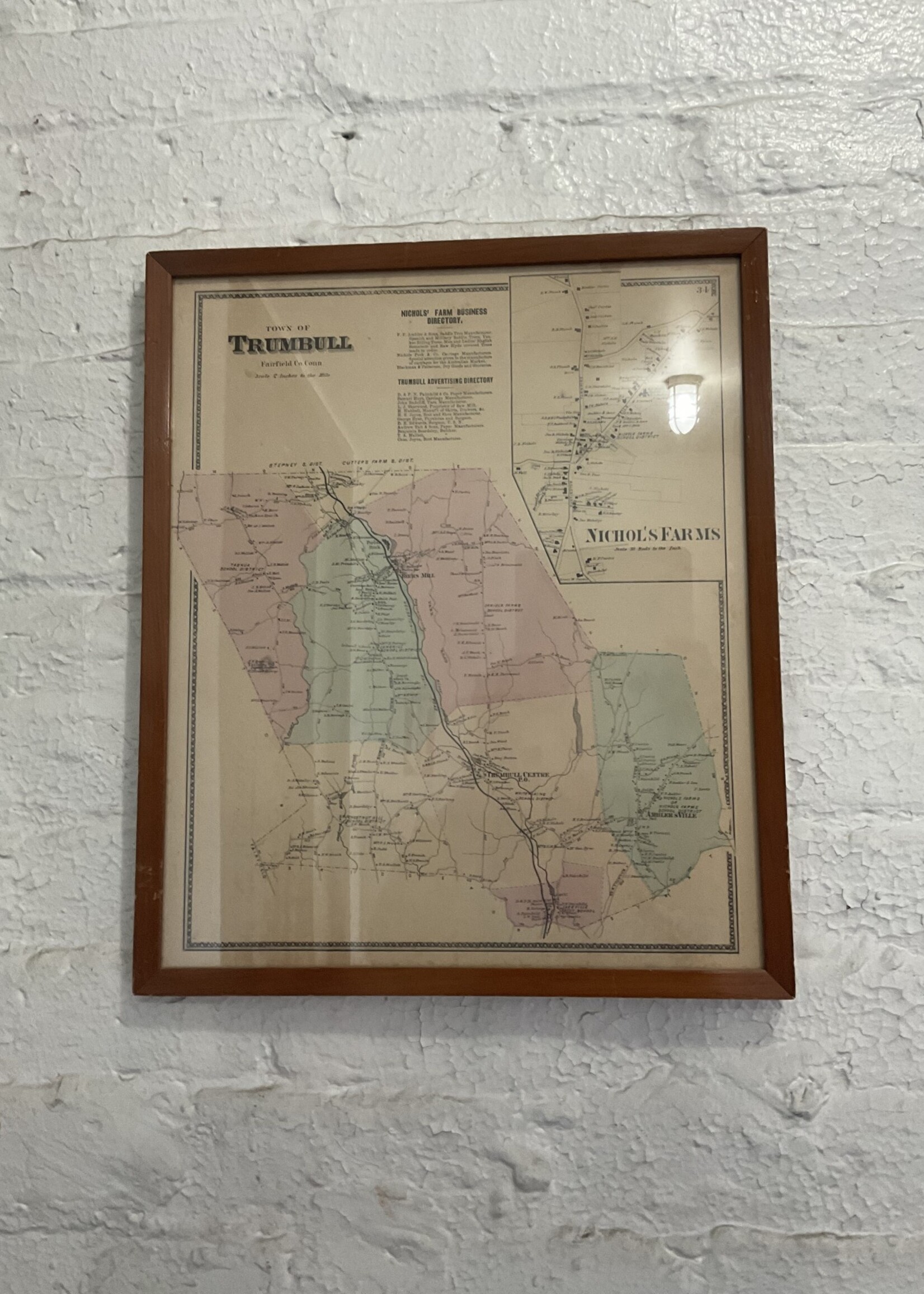GOODWOOD Antique Trumbull Map with Letter