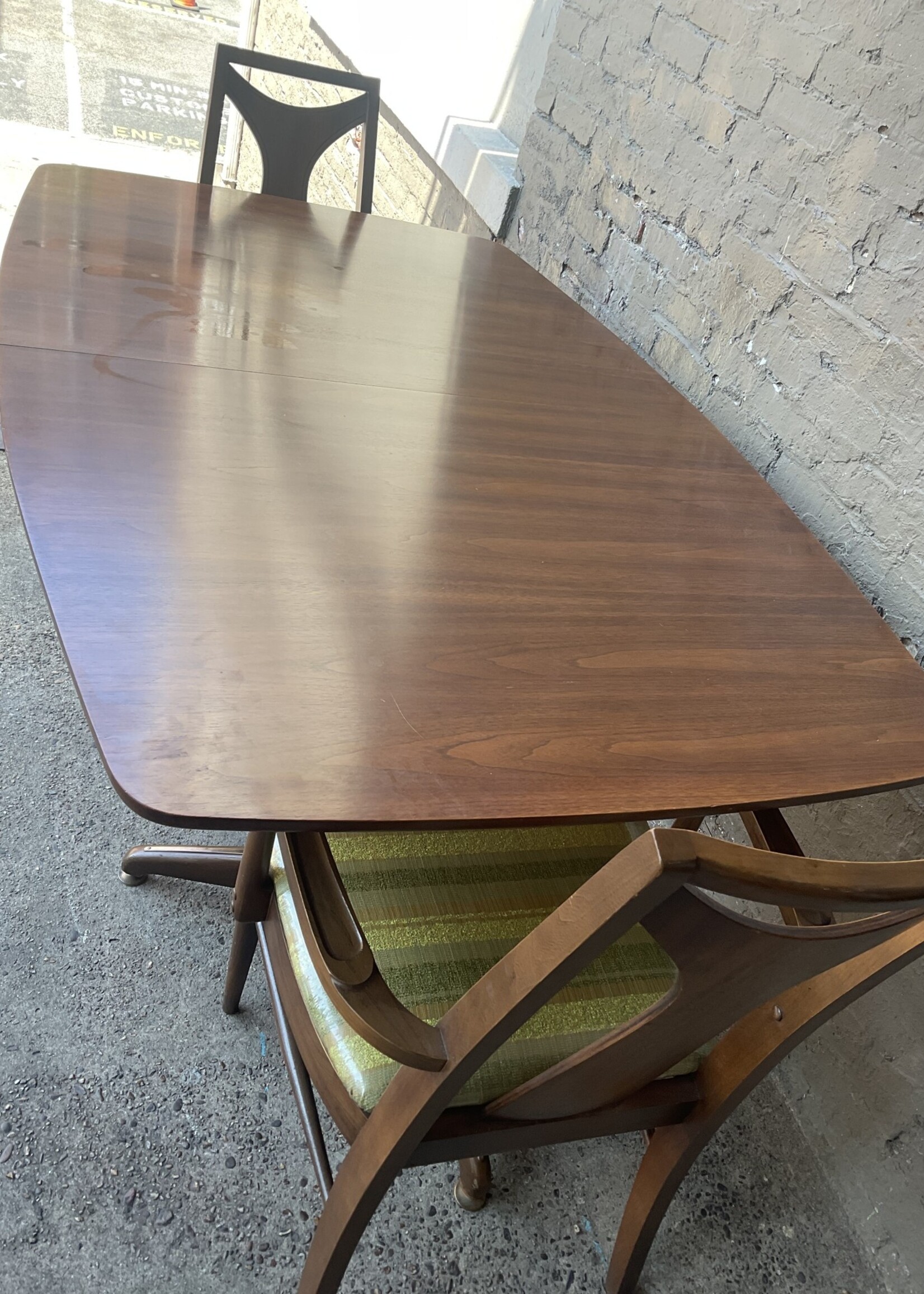GOODWOOD MCM Walnut Dining Table and Six Chairs, No Leaves