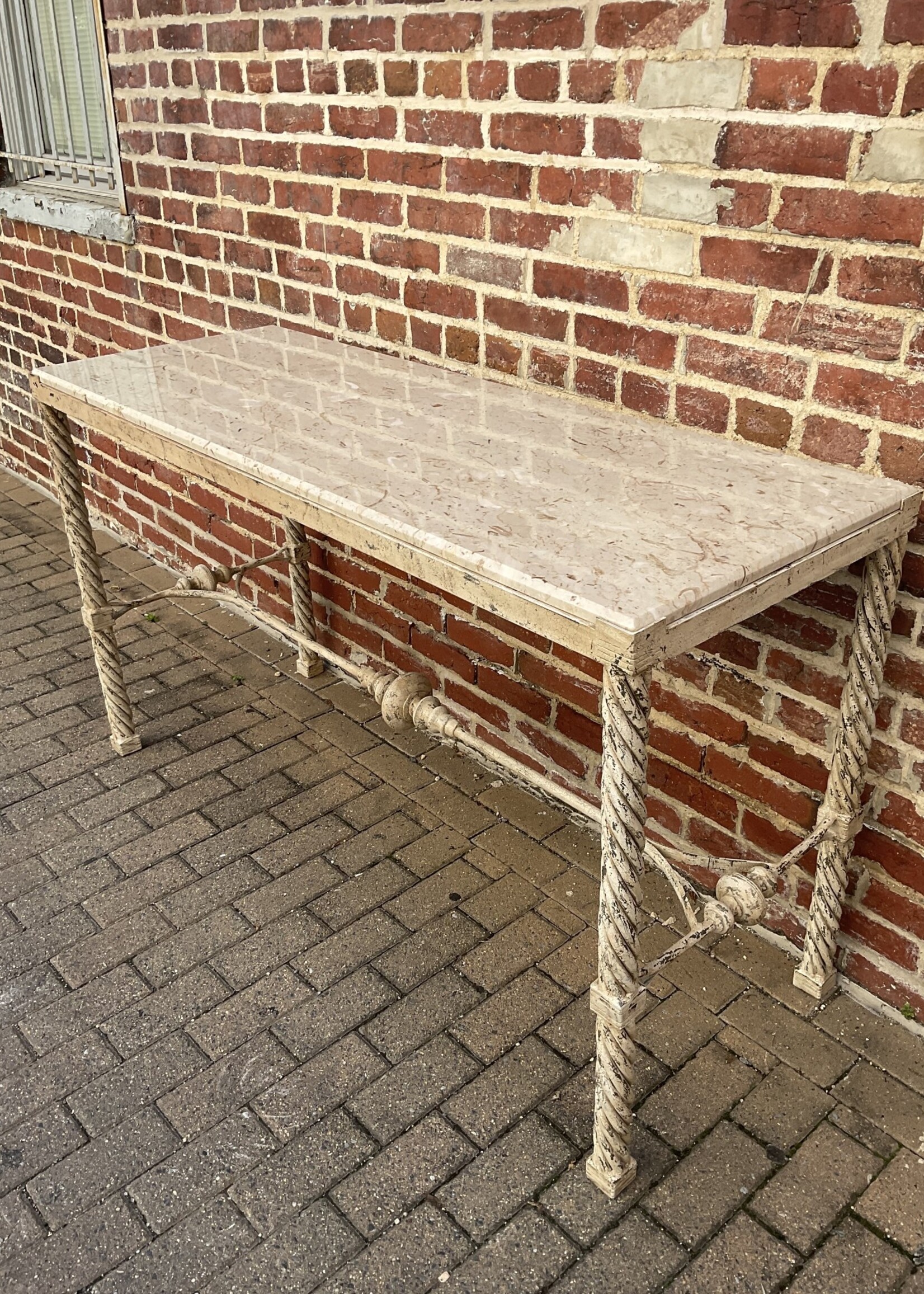 GOODWOOD Iron & Travertine Console