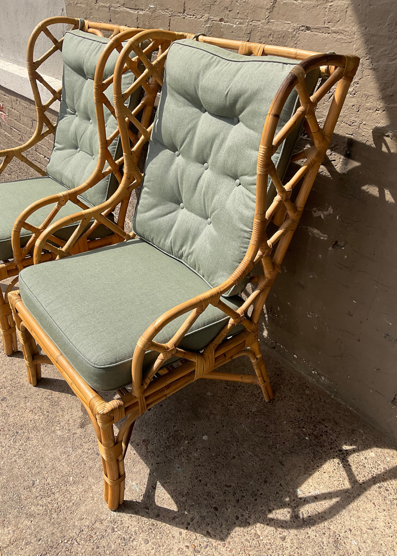 GOODWOOD Pair of Rattan Wingback Chairs