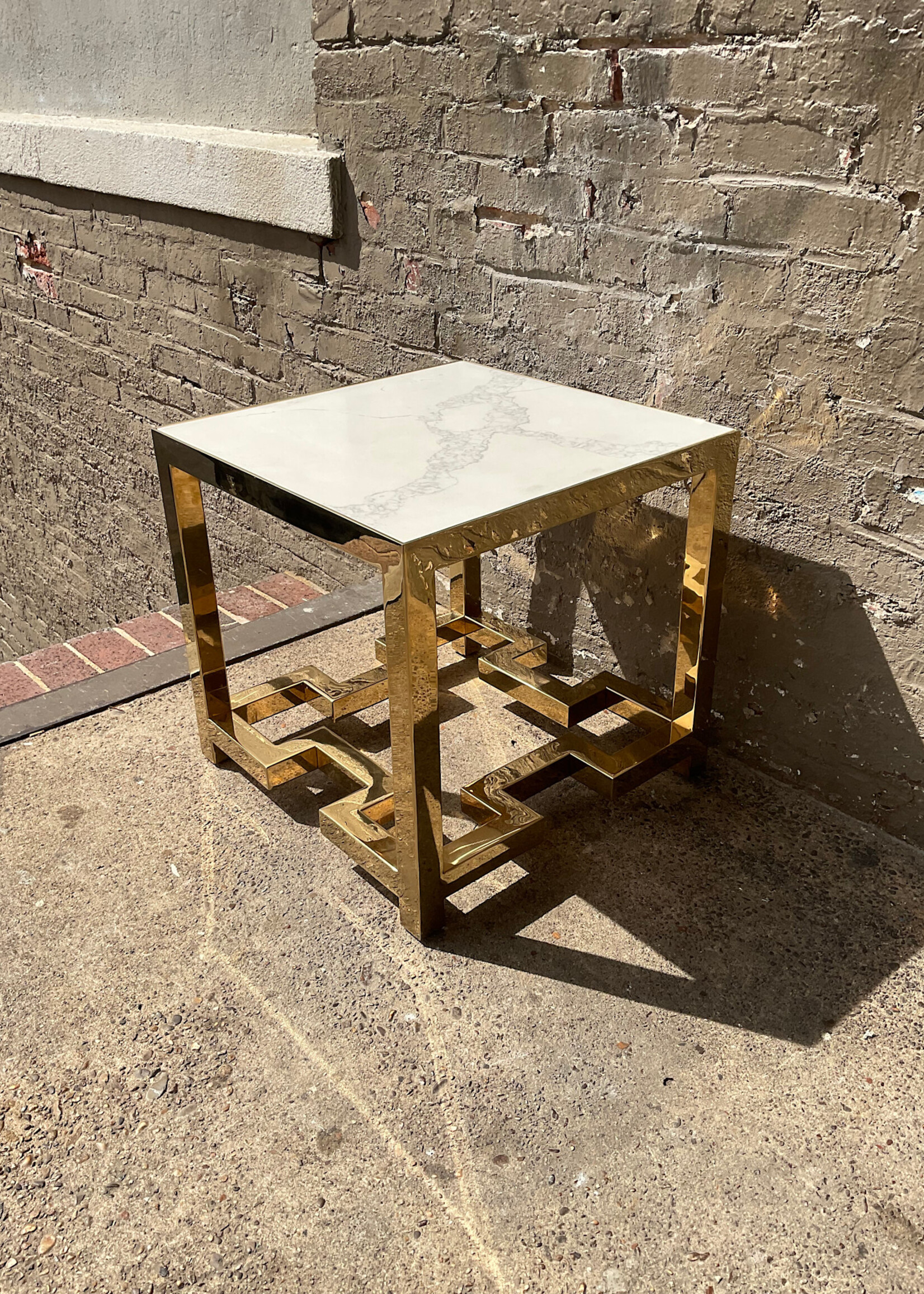 GOODWOOD Hollywood Regency Style Brass Side Table