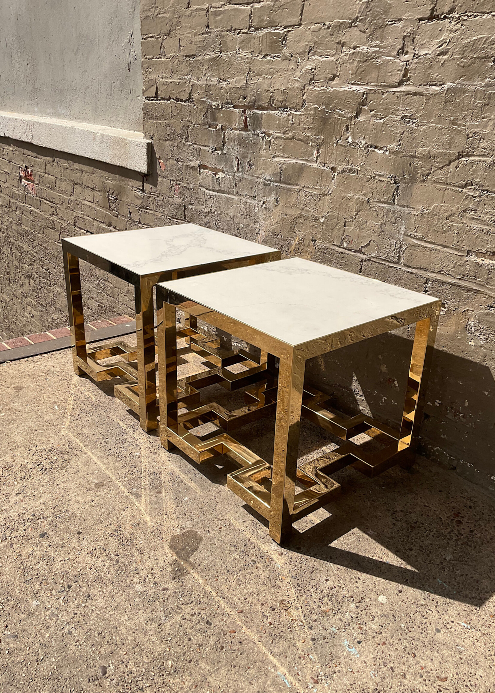 GOODWOOD Hollywood Regency Style Brass Side Table