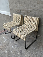 GOODWOOD Pair of Crate & Barrel Rattan Chairs