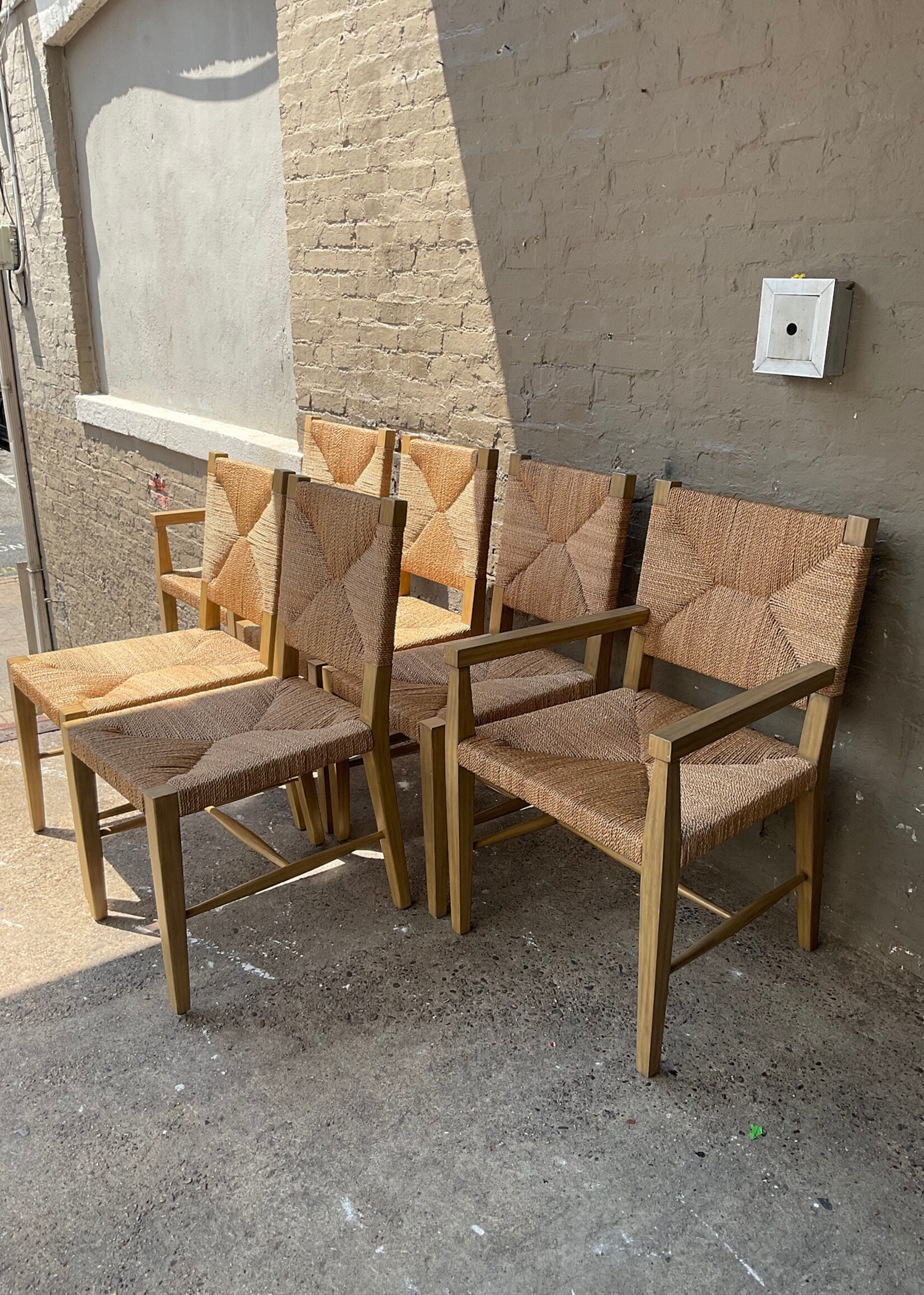 GOODWOOD Set of 6 William Sonoma Rush Seat Chairs