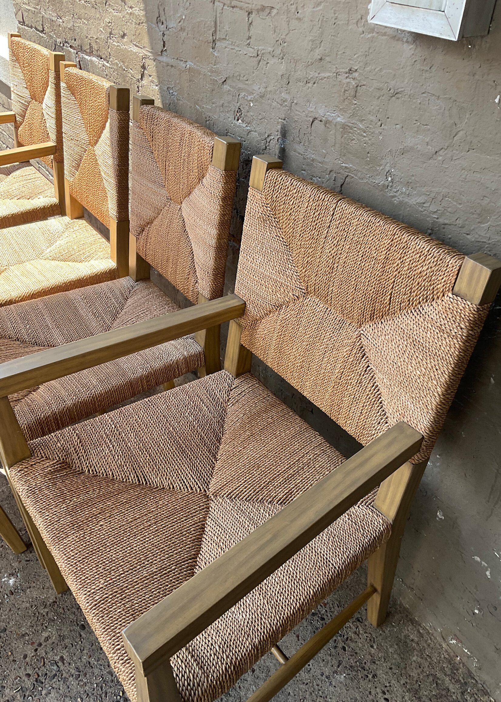 GOODWOOD Set of 6 William Sonoma Rush Seat Chairs