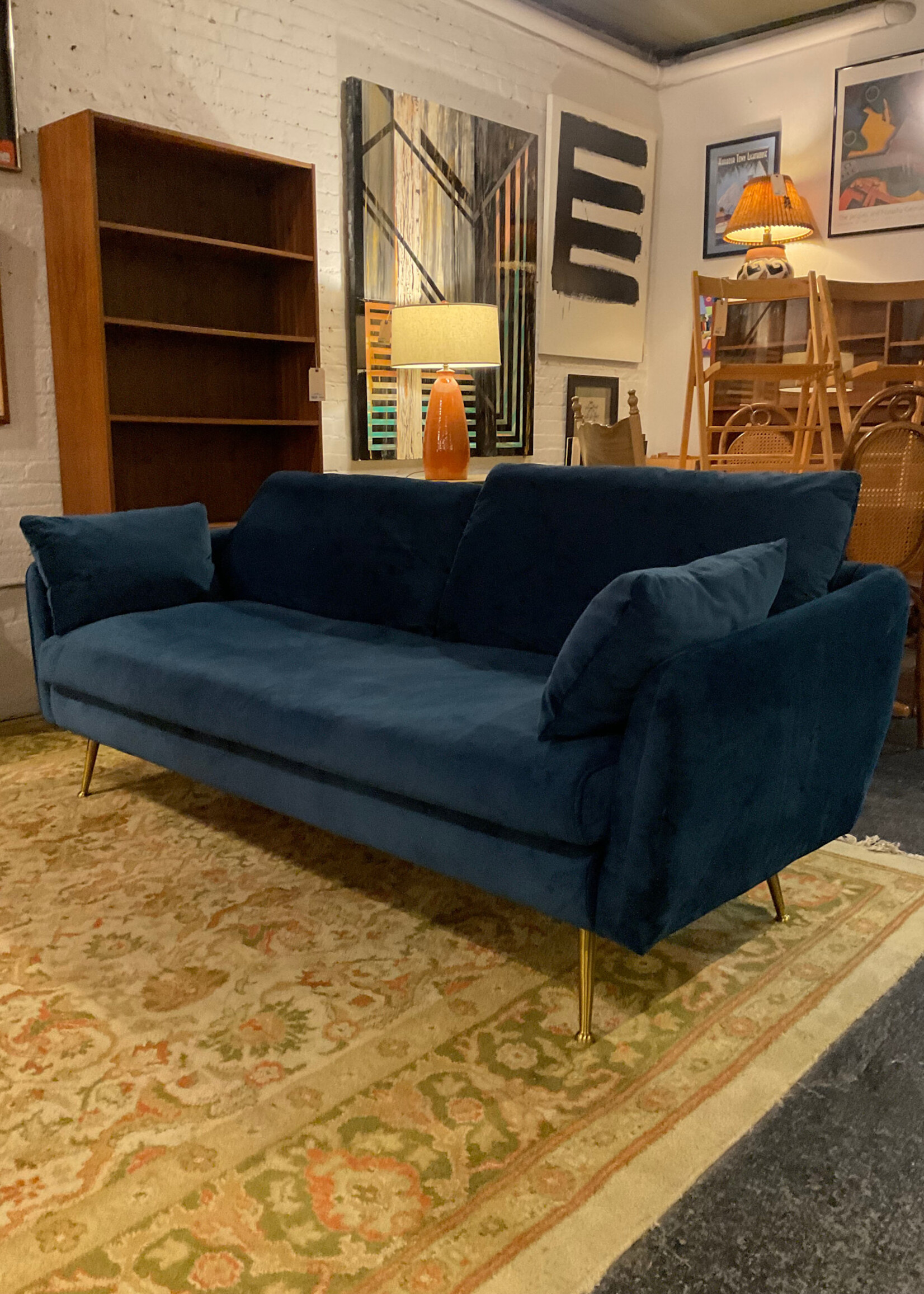 GOODWOOD MCM Style Velvet Sofa and Ottoman