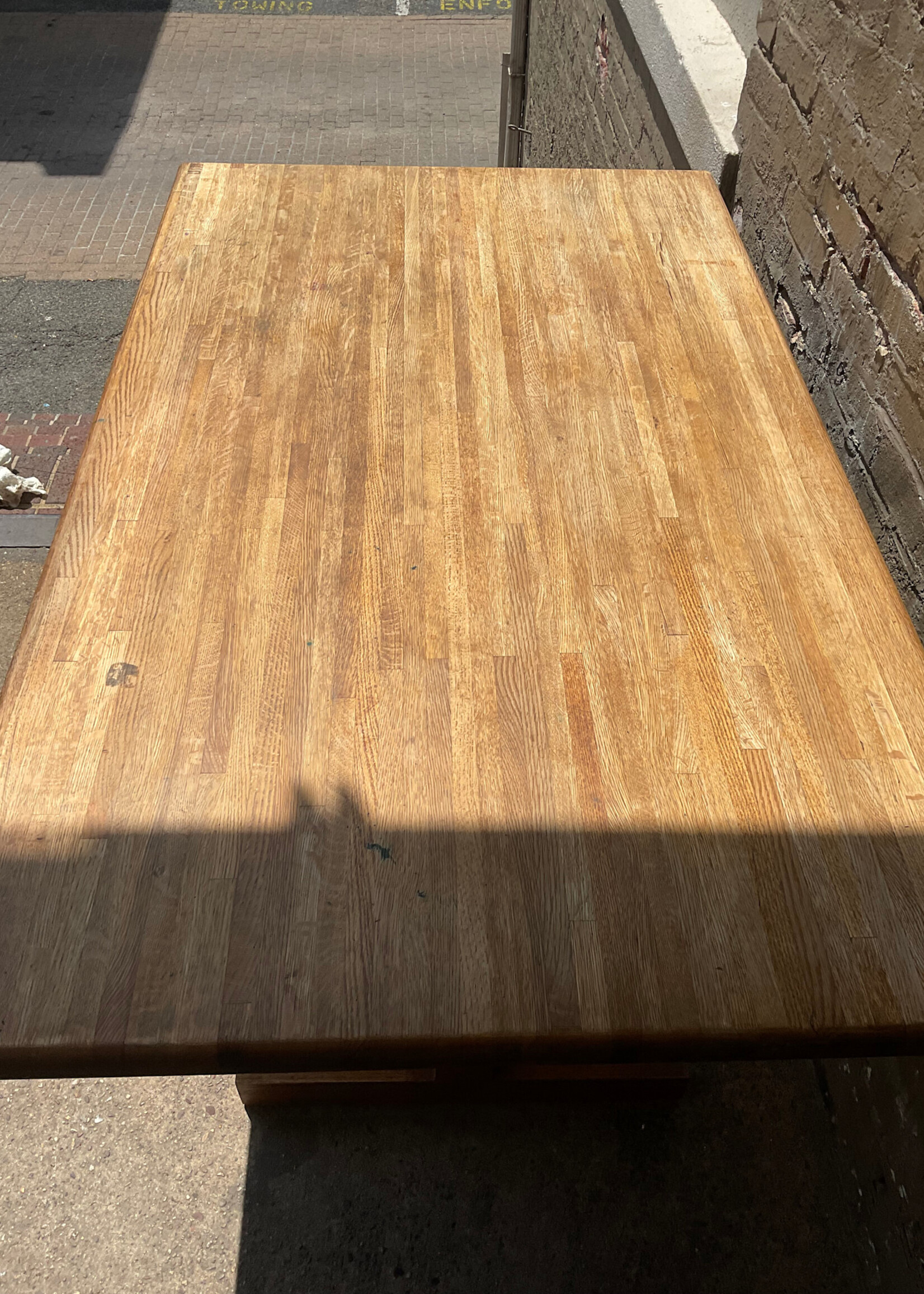 GOODWOOD Oak Butcher Block Trestle Table