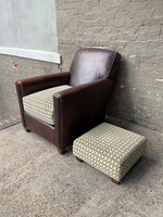 GOODWOOD Art Deco Style Club Chair with Footstool, Lee Industries