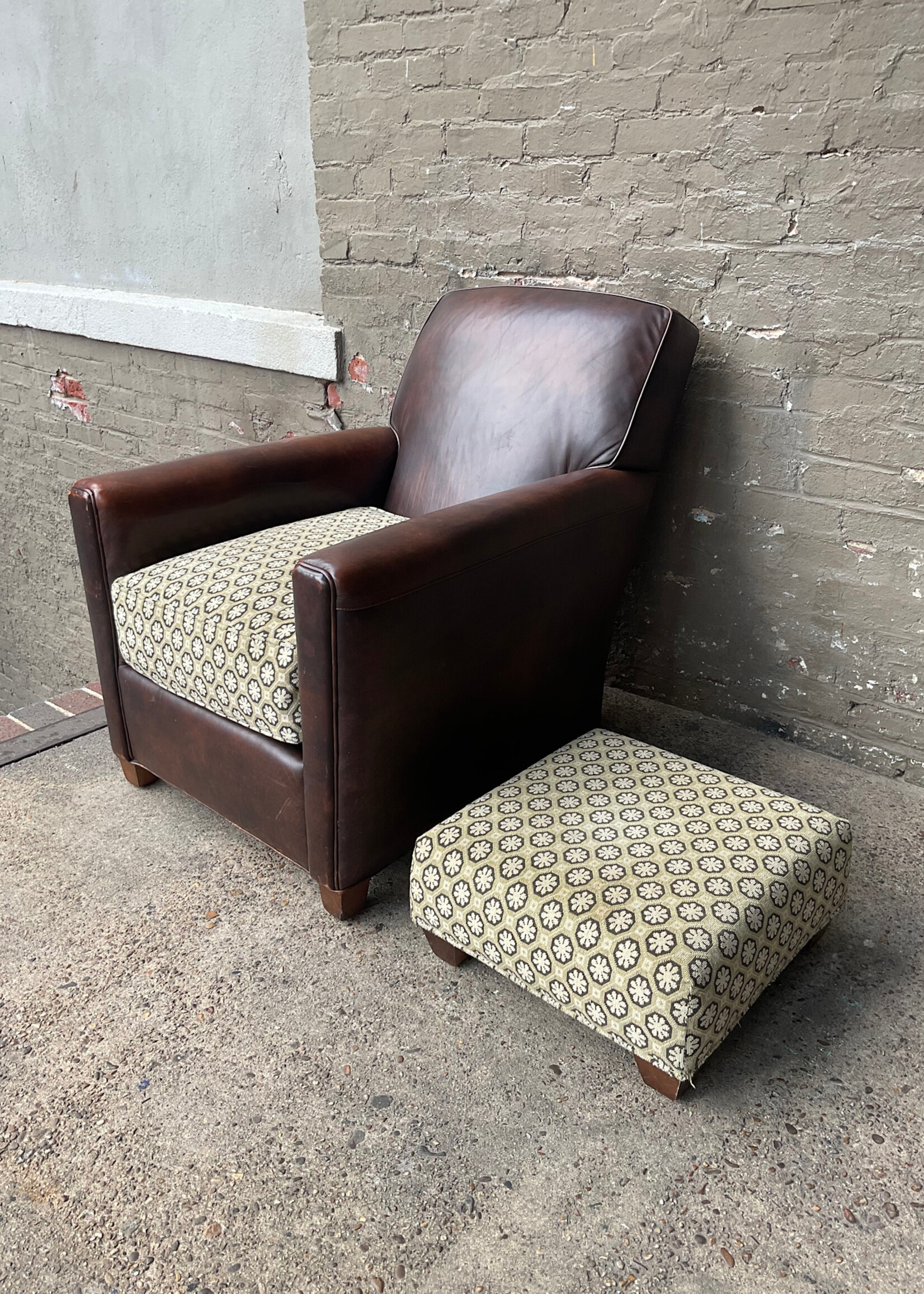 GOODWOOD Art Deco Style Club Chair with Footstool, Lee Industries