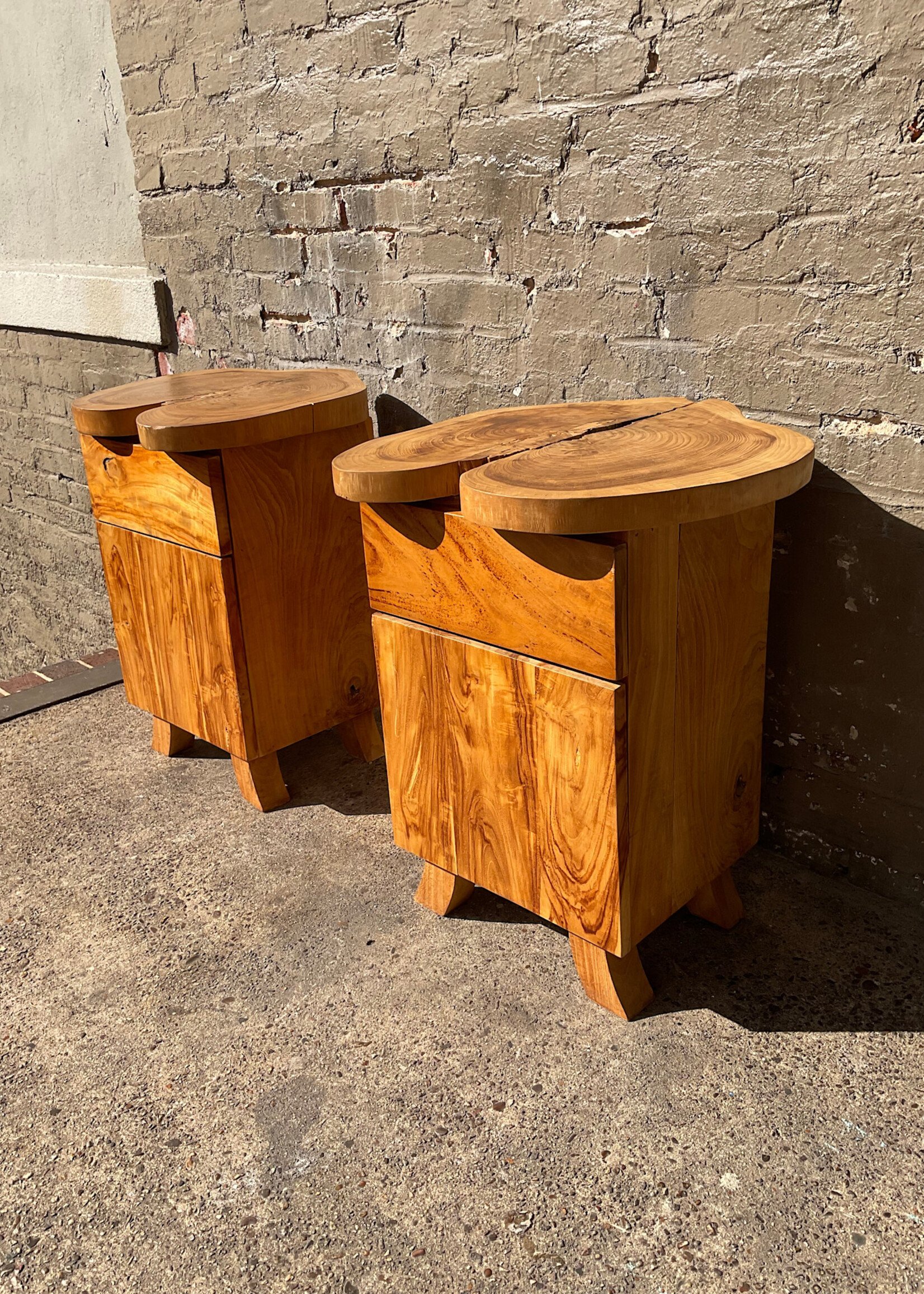 GOODWOOD Pair of Live Edge Nightstands