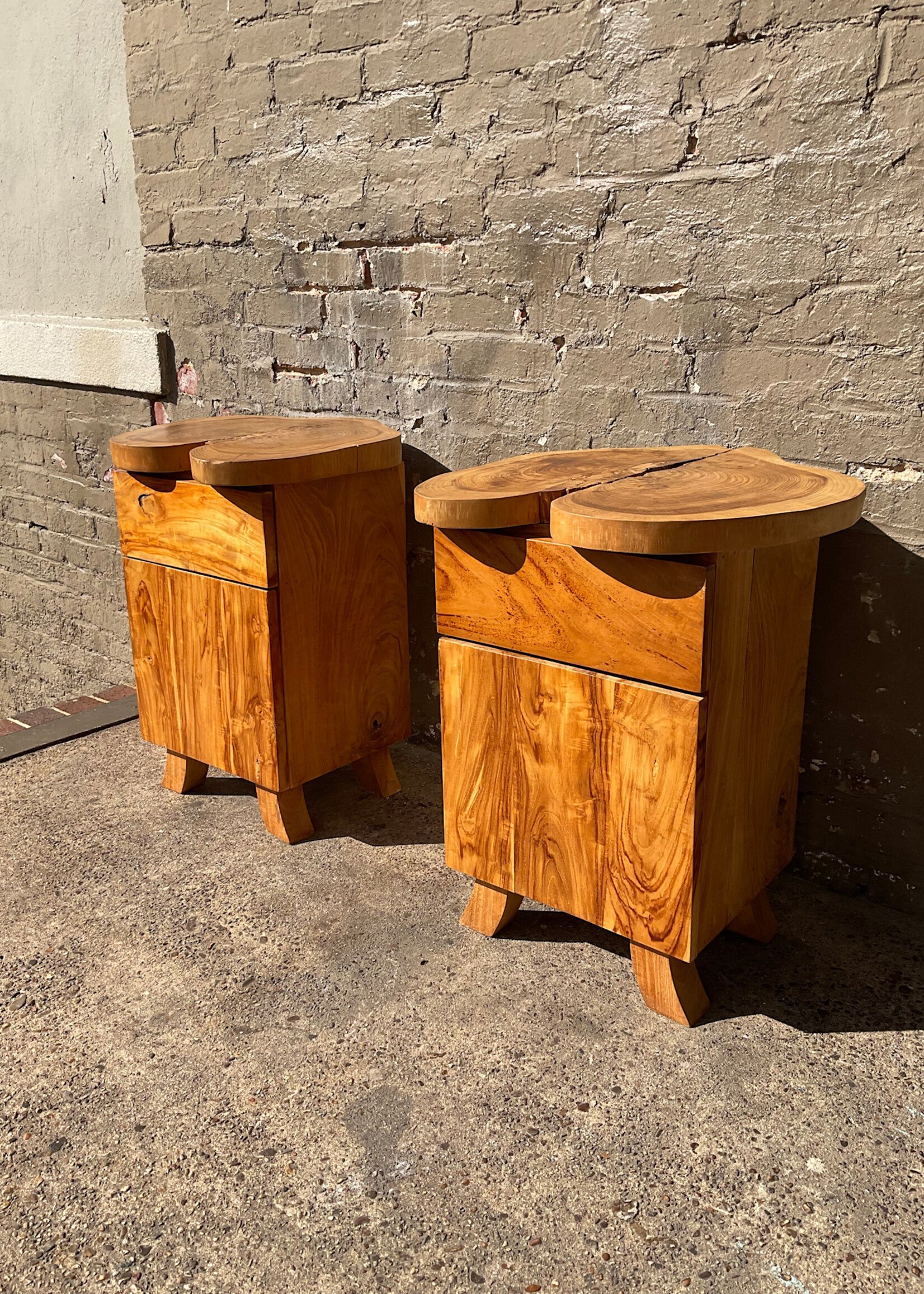GOODWOOD Pair of Live Edge Nightstands