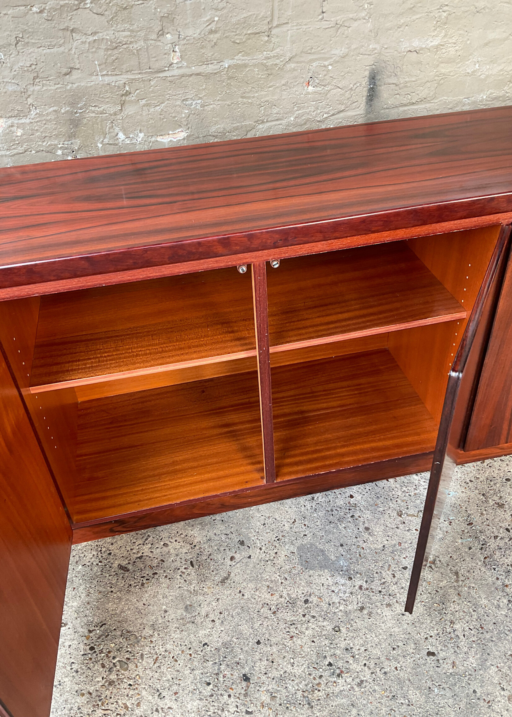 GOODWOOD Danish Modern Rosewood Credenza, Some Loss to Base