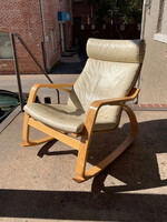 GOODWOOD Ikea Poang Leather Rocker